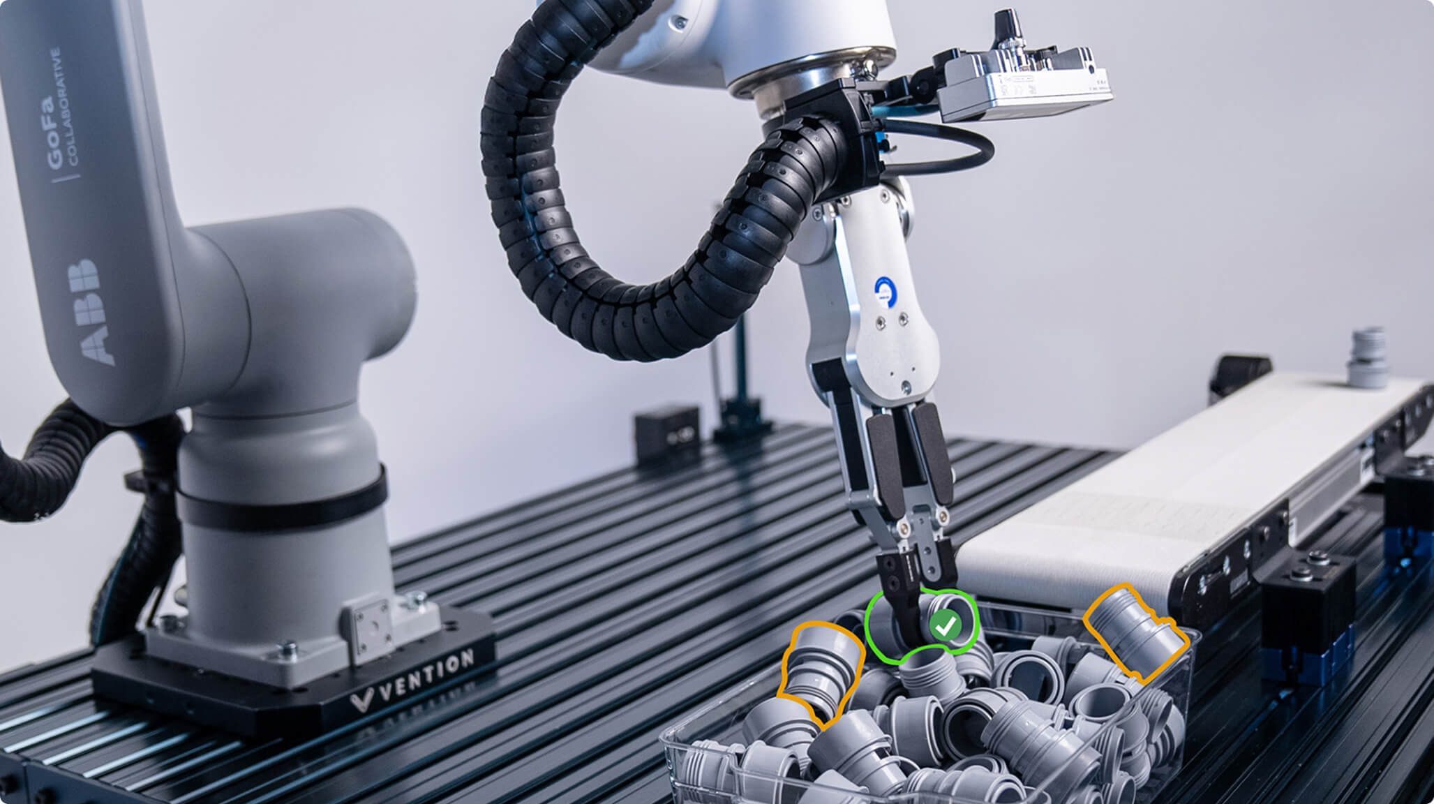 AI Operator detecting and organizing parts with precision