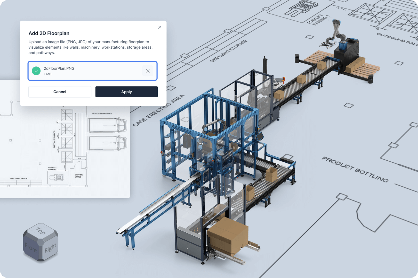 Deployment dashboard showing machine assembly and shipping