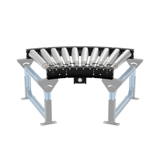 Part O-Ring Roller Conveyor 45° Powered Curved Section with 1 Zone image