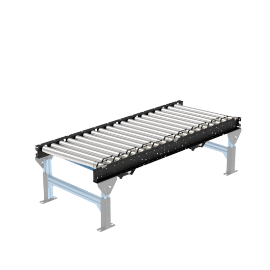 O-Ring Roller Conveyor 1575 mm Powered Skewed Section with 2 Zones, Right to Left Direction