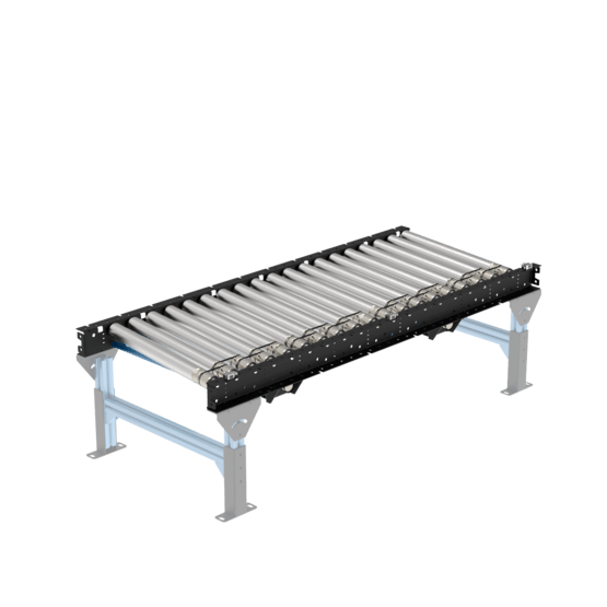 O-Ring Roller Conveyor 1575 mm Powered Skewed Section with 2 Zones, Left to Right Direction