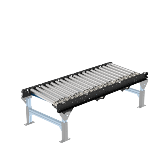 O-Ring Roller Conveyor 1575 mm Powered Skewed Section with 3 Zones, Left to Right Direction