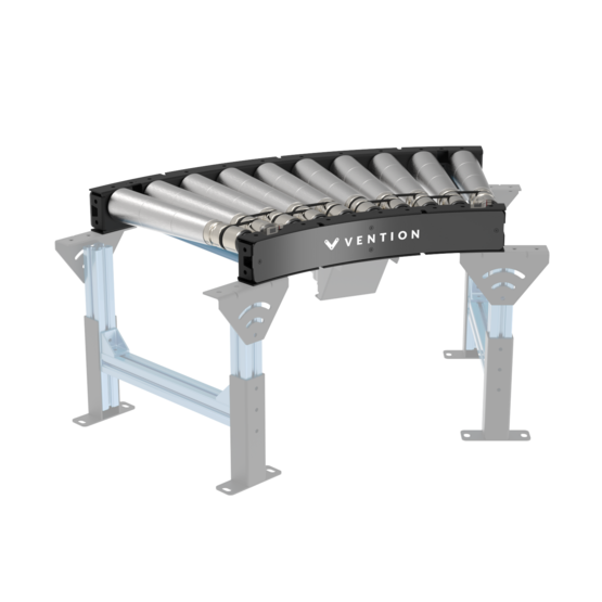 Curved 1-Zone O-Ring Conveyor (45° Segment x 405mm W)
