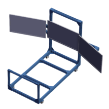 Curved flat screen display wall