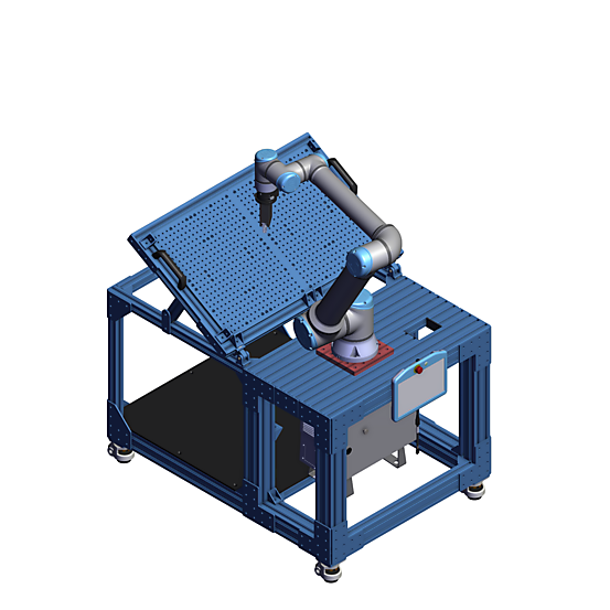 UR10e Mobile Machine Tending Workstation with Angled Tray