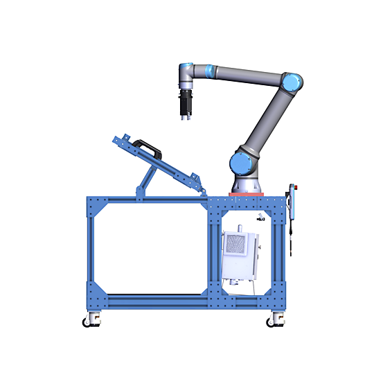 UR10e Mobile Machine Tending Workstation with Angled Tray