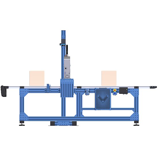 Dual Conveyor Packing Station with a SCARA Robot Side view