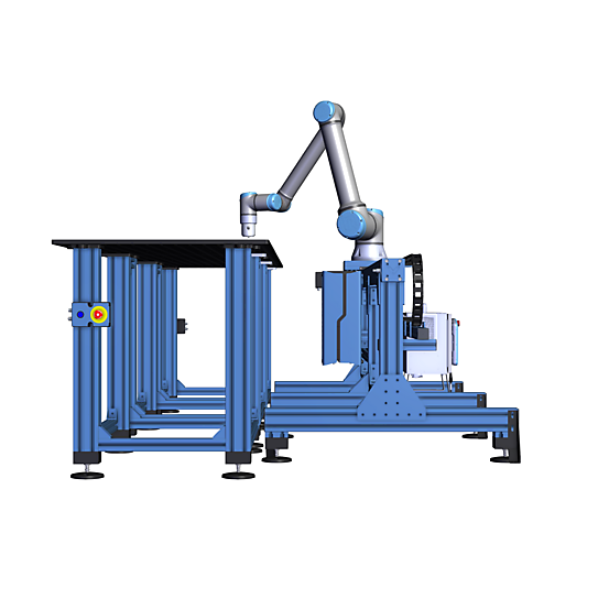 UR10e 7th Axis Triple Welding Table  Side view