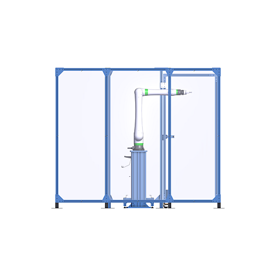 FANUC CRX on Anchored Pedestal in Safety Enclosure