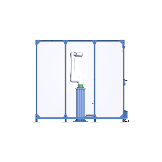 FANUC CRX on Anchored Pedestal in Safety Enclosure