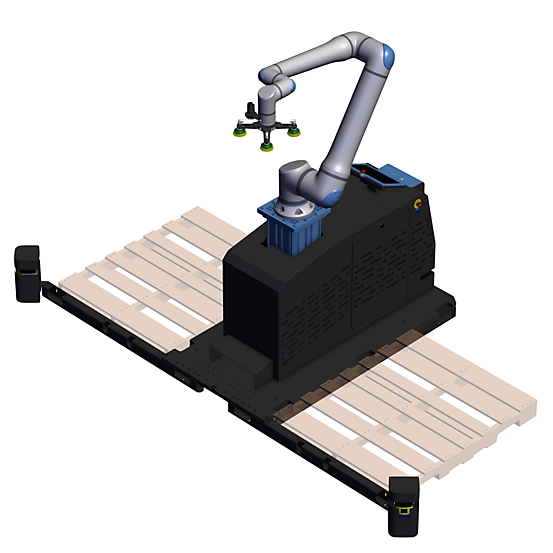 UR20 Fixed Pedestal Rapid Series Palletizer 2 with Safety Angled view