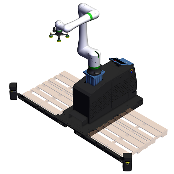 CRX30 Fixed Pedestal Rapid Series Palletizer 2 with Safety Angled view