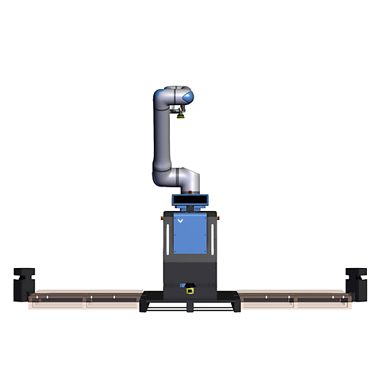UR20 Telescopic Pedestal Rapid Series Palletizer 2 with Safety Front view