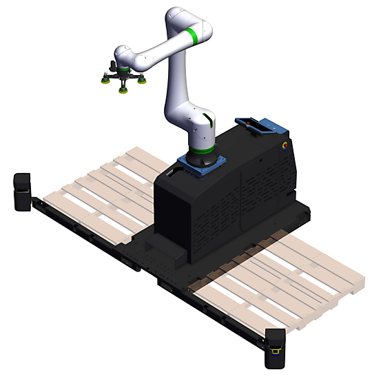 CRX30 Telescopic Pedestal Rapid Series Palletizer 2 with Safety Angled view