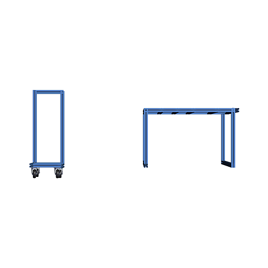 table and utility cart Front view