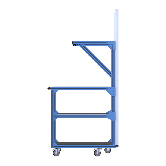 TFF Cart with SS shelves Side view