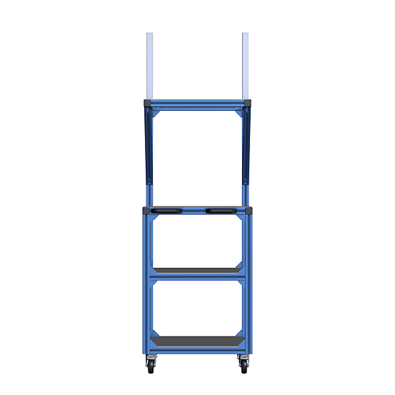 TFF Cart with SS shelves Front view