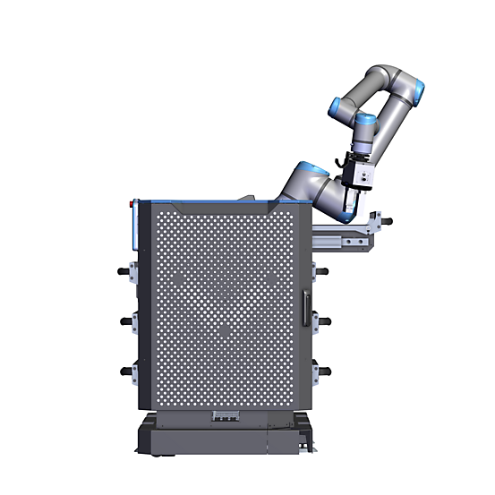 UR12e Drawer System for Machine Tending Front view