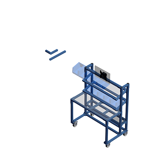 Multiple Bins Workstation (customized) Angled view