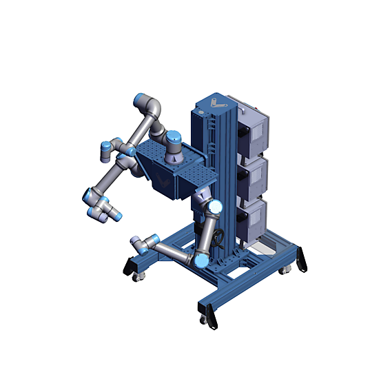 Robotic Surgery - Triple Overhead Robot Stand Angled view